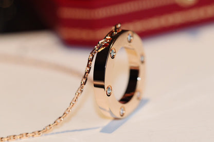 [AURORA]LOVE HALSKETTE 16MM 6 DIAMANTEN ROTGOLD