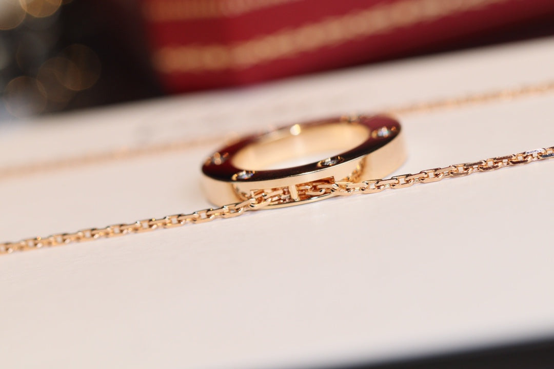 [AURORA]LOVE HALSKETTE 16MM 6 DIAMANTEN ROTGOLD