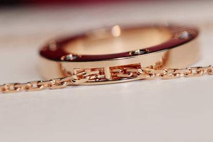 [AURORA]LOVE HALSKETTE 16MM 6 DIAMANTEN ROTGOLD