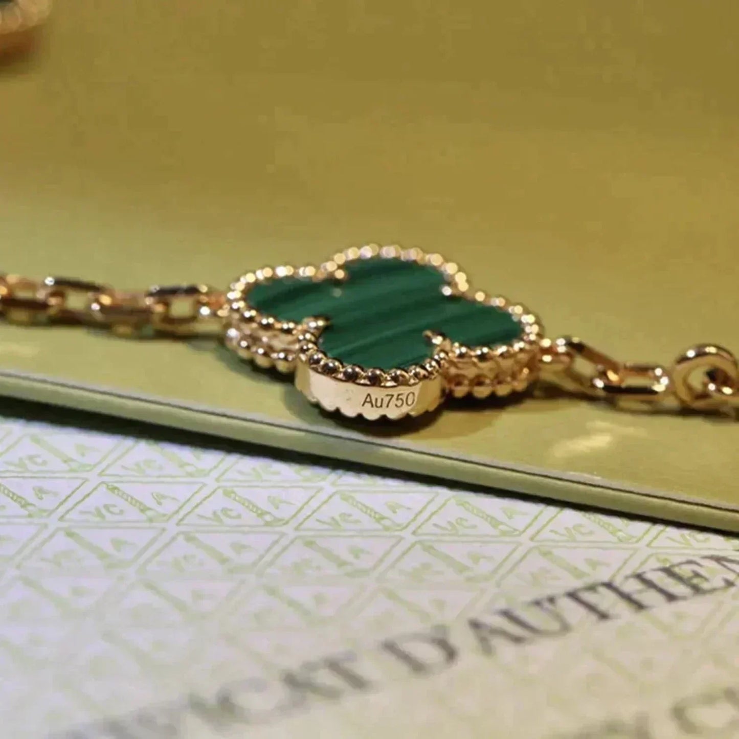 [basloveJW]CLOVER 5 MOTIFS MALACHIT ARMBAND 