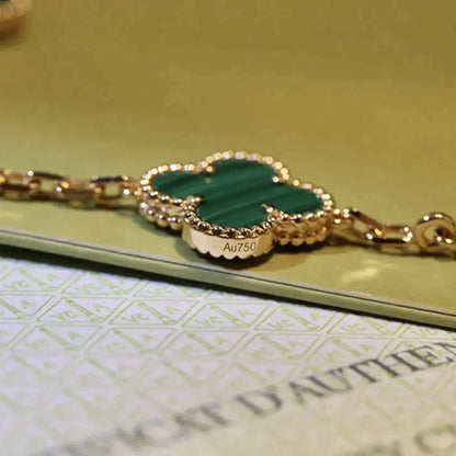 [basloveJW]CLOVER 5 MOTIFS MALACHIT ARMBAND 