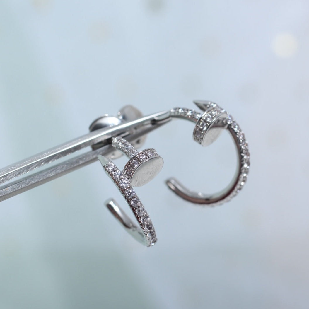 [AURORA]JUSTE EARRINGS 12.75MM SILVER DIAMOND