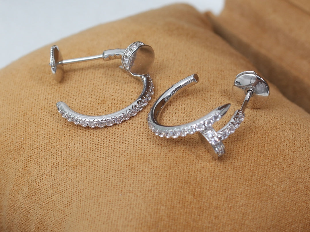 [AURORA]JUSTE EARRINGS 12.75MM SILVER DIAMOND