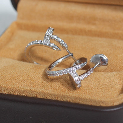 [AURORA]JUSTE EARRINGS 12.75MM SILVER DIAMOND