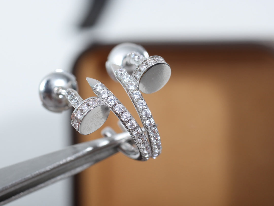 [AURORA]JUSTE EARRINGS 12.75MM SILVER DIAMOND