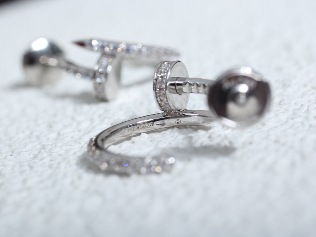 [AURORA]JUSTE EARRINGS 12.75MM SILVER DIAMOND