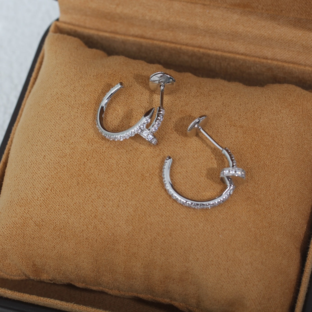 [AURORA]JUSTE EARRINGS 12.75MM SILVER DIAMOND