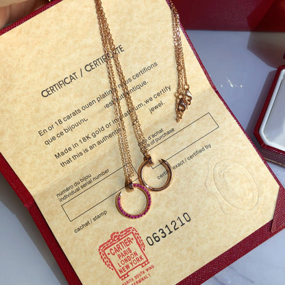 [AURORA]JUSTE NECKLACE GOLD RED DIAMONDS