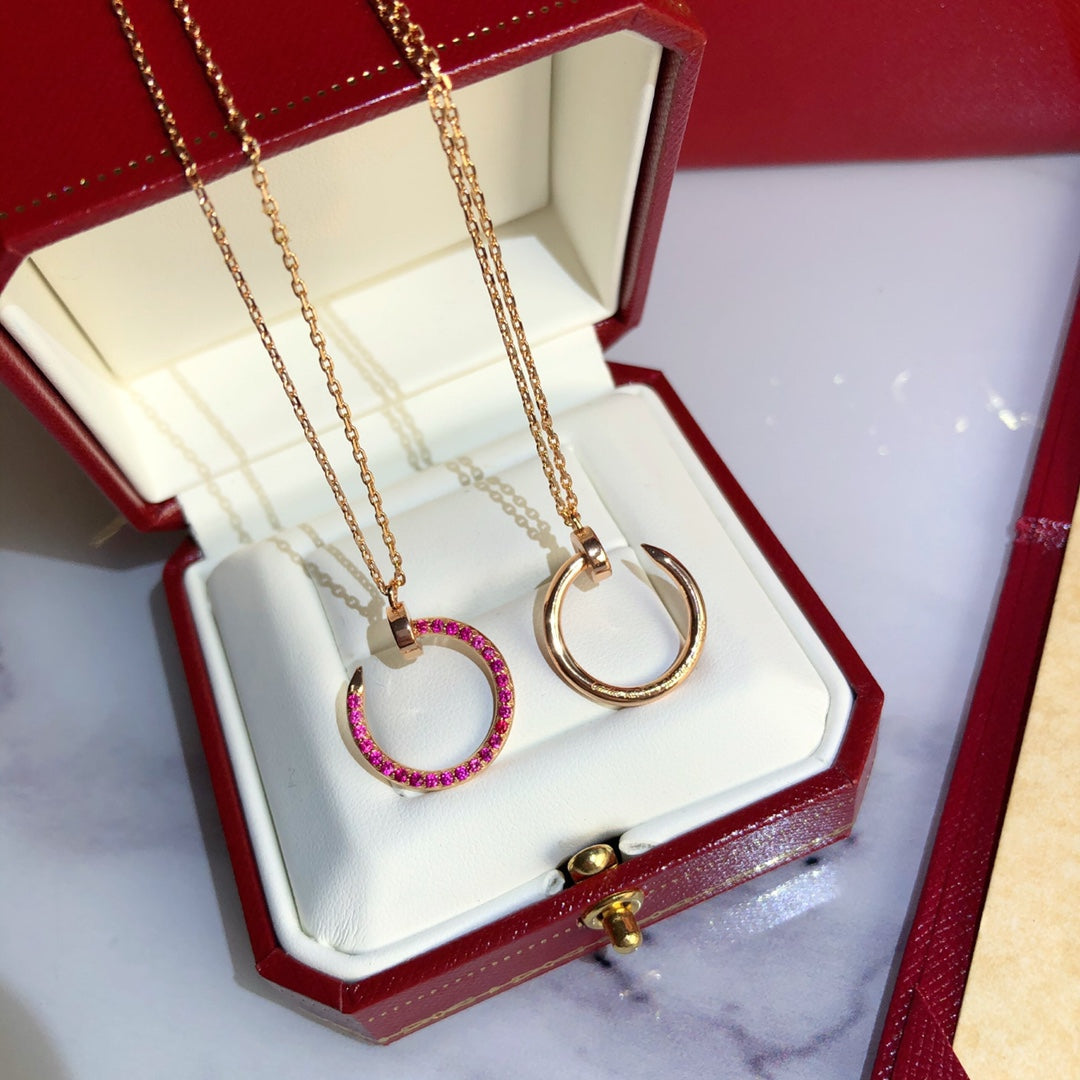 [AURORA]JUSTE NECKLACE GOLD RED DIAMONDS
