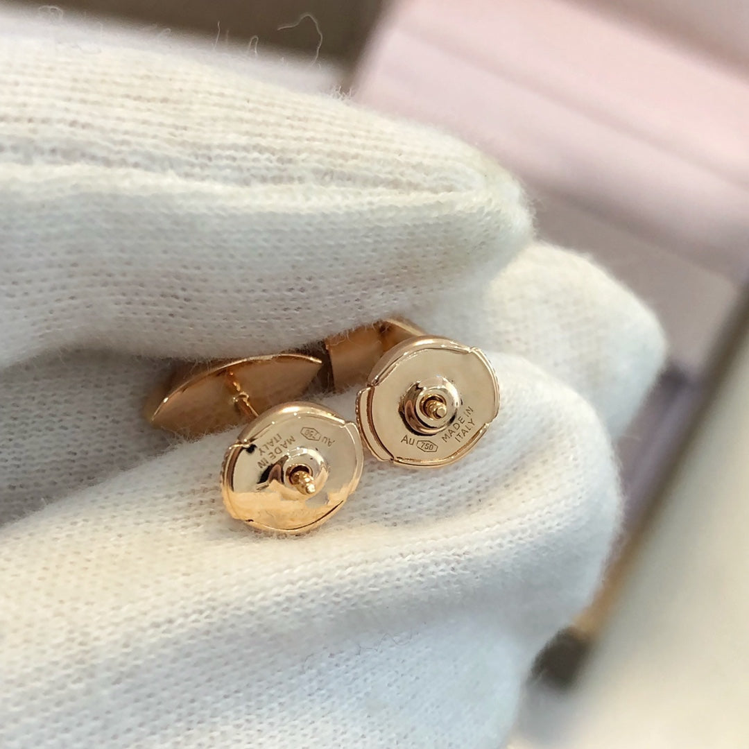 [AURORA]DREAM EARRINGS 3 MOTIFS ONYX MOP PINK GOLD