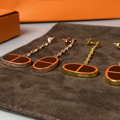 [AURORA]CHAINE VERSO BLACK CERAMIC EARRINGS