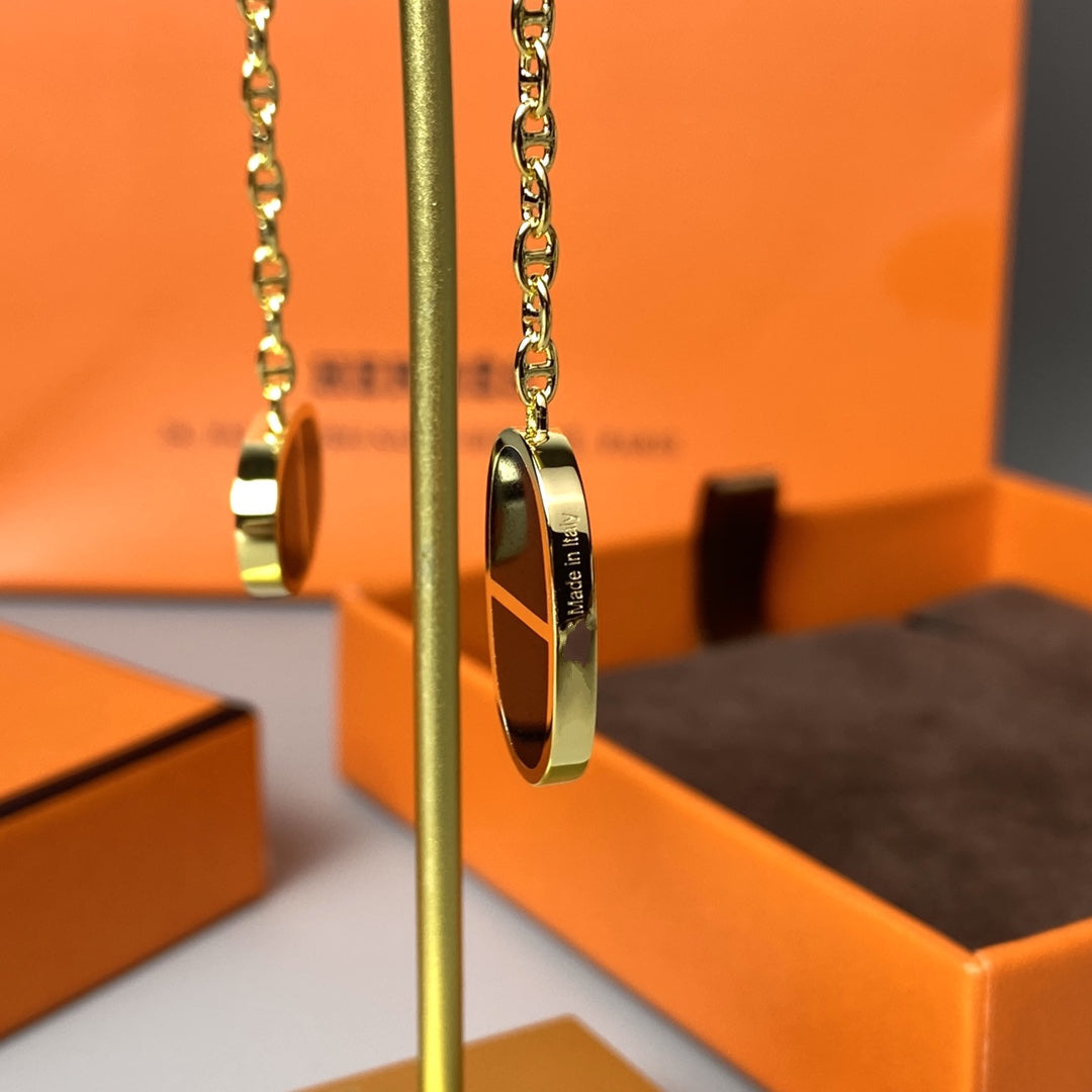 [AURORA]CHAINE VERSO BLACK CERAMIC EARRINGS
