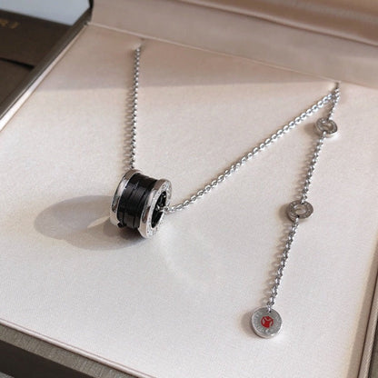 [AURORA]ZERO 1 BLACK CERAMIC SILVER NECKLACE