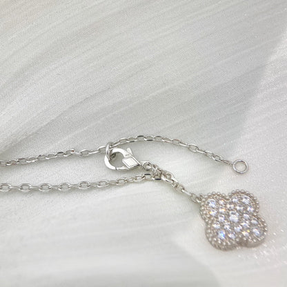 [basloveJW]Klee 5 Motive Silber Diamanten Halskette