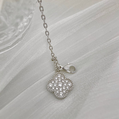 [basloveJW]Klee 5 Motive Silber Diamanten Halskette
