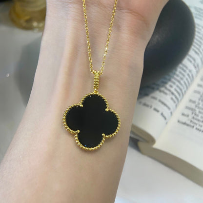 [basloveJW]CLOVER 25MM HALSKETTE GOLD ONYX