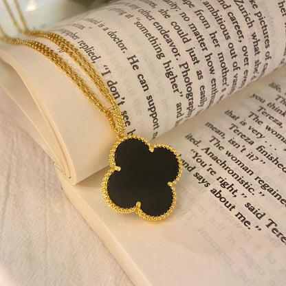 [basloveJW]CLOVER 25MM HALSKETTE GOLD ONYX