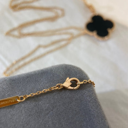 [basloveJW]CLOVER 25MM HALSKETTE GOLD ONYX