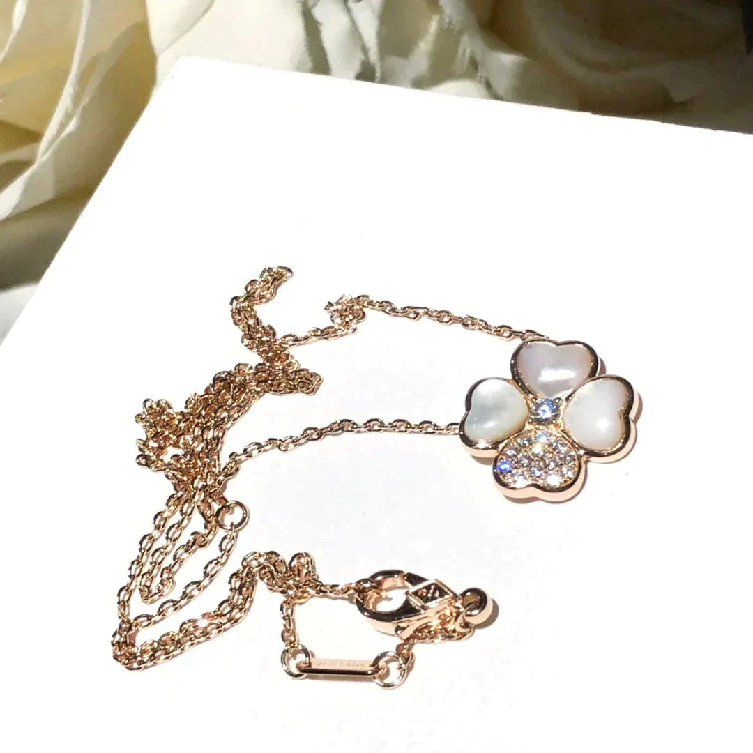 [basloveJW]CLOVER MOP DIAMOND ROSÉGOLD HALSKETTE