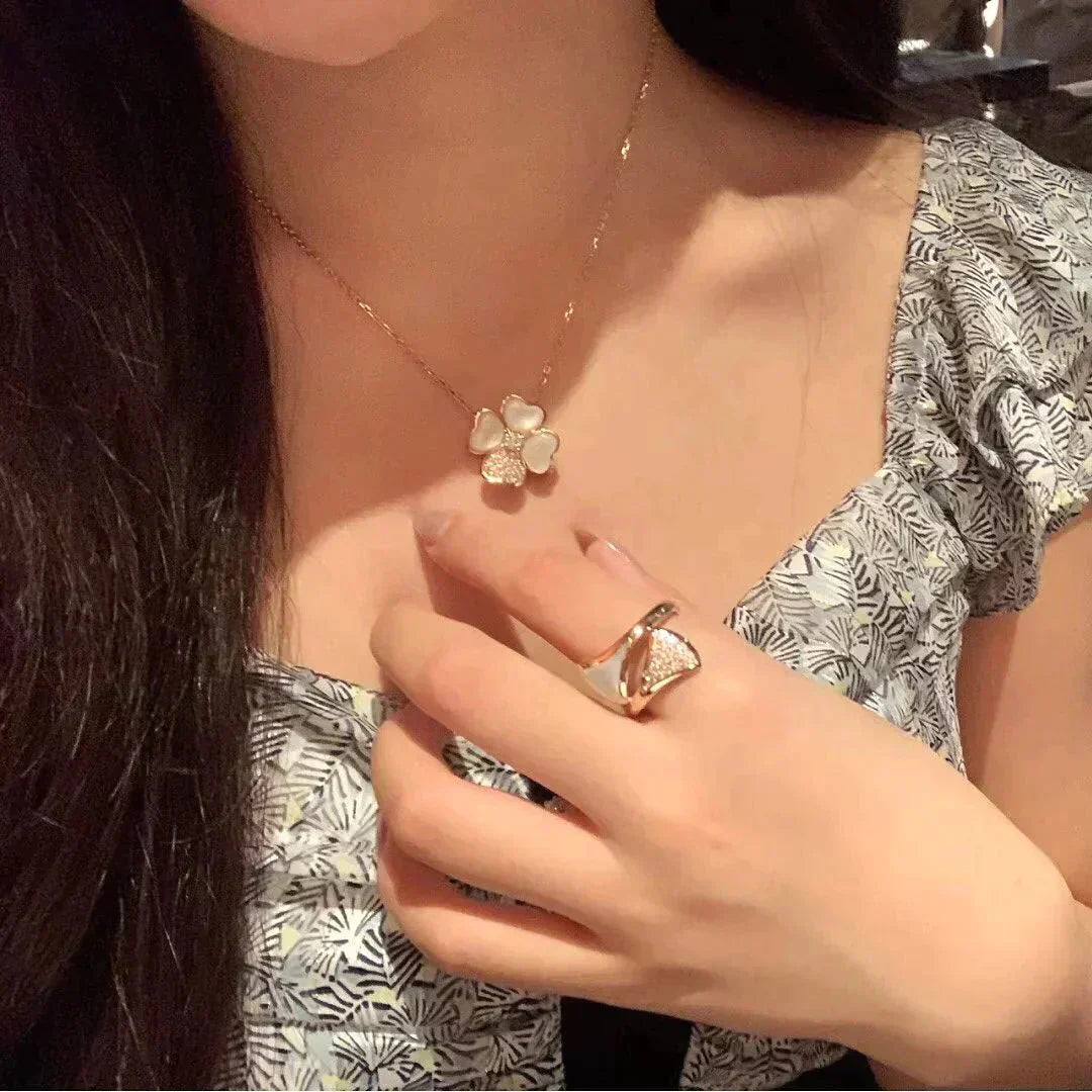 [basloveJW]CLOVER MOP DIAMOND ROSÉGOLD HALSKETTE