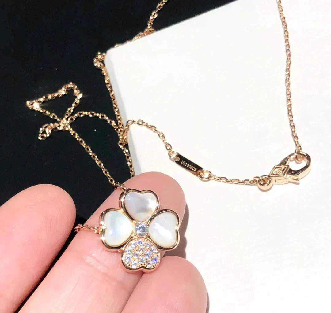 [basloveJW]CLOVER MOP DIAMOND ROSÉGOLD HALSKETTE