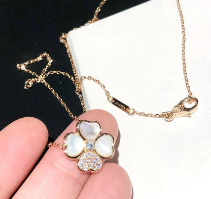 [basloveJW]CLOVER MOP DIAMOND ROSÉGOLD HALSKETTE