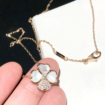 [basloveJW]CLOVER MOP DIAMOND ROSÉGOLD HALSKETTE