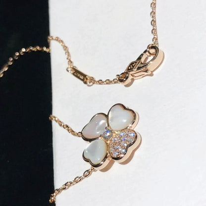[basloveJW]CLOVER MOP DIAMOND ROSÉGOLD HALSKETTE