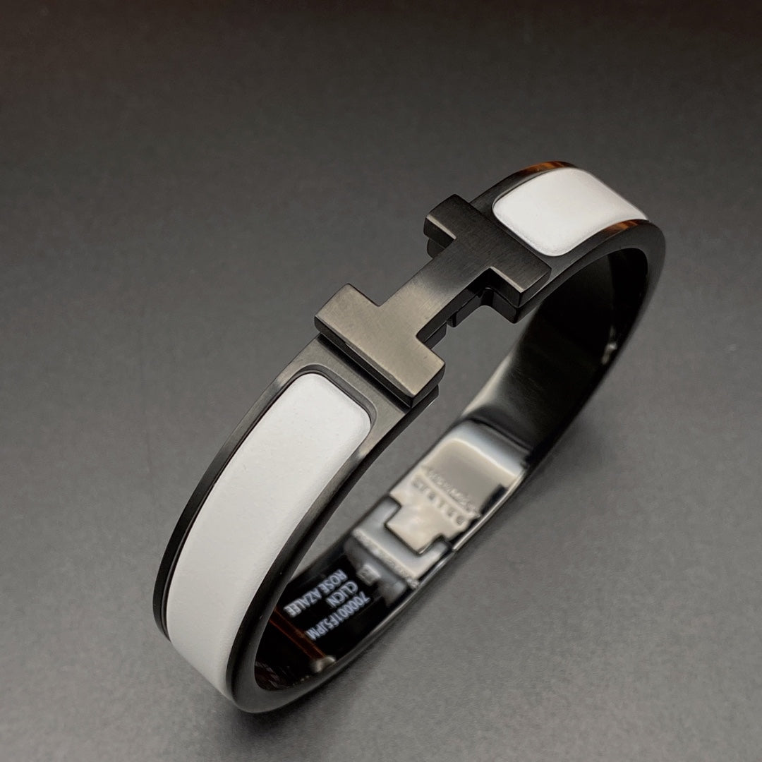 [AURORA]H BRACELET 12MM BLACK WHITE CERAMIC
