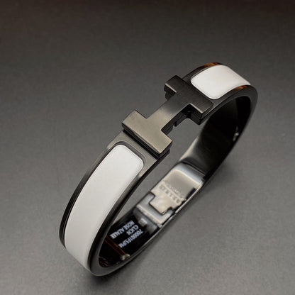 [AURORA]H BRACELET 12MM BLACK WHITE CERAMIC