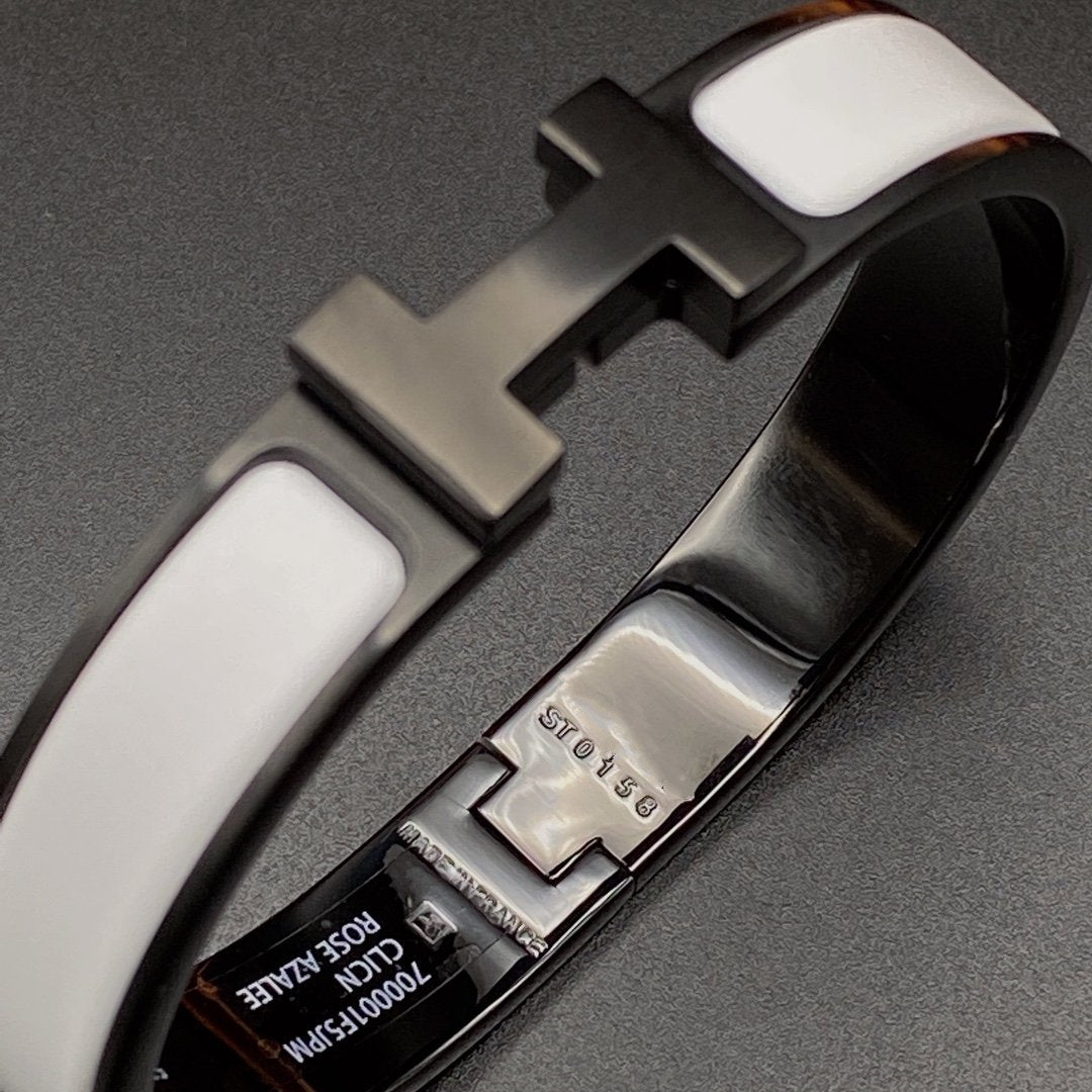 [AURORA]H BRACELET 12MM BLACK WHITE CERAMIC