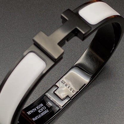 [AURORA]H BRACELET 12MM BLACK WHITE CERAMIC