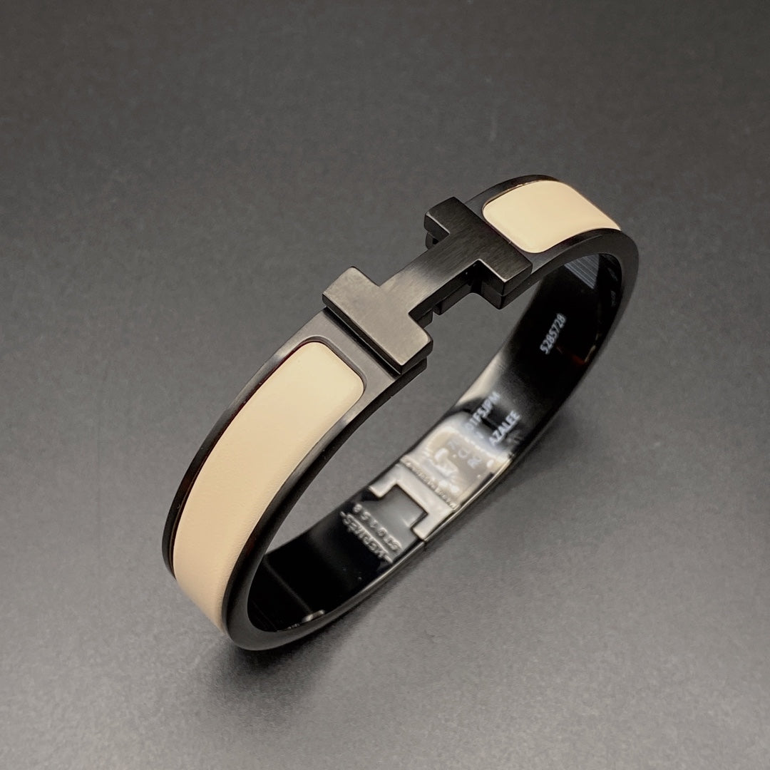 [AURORA]H BRACELET 12MM BLACK BEIGE CERAMIC