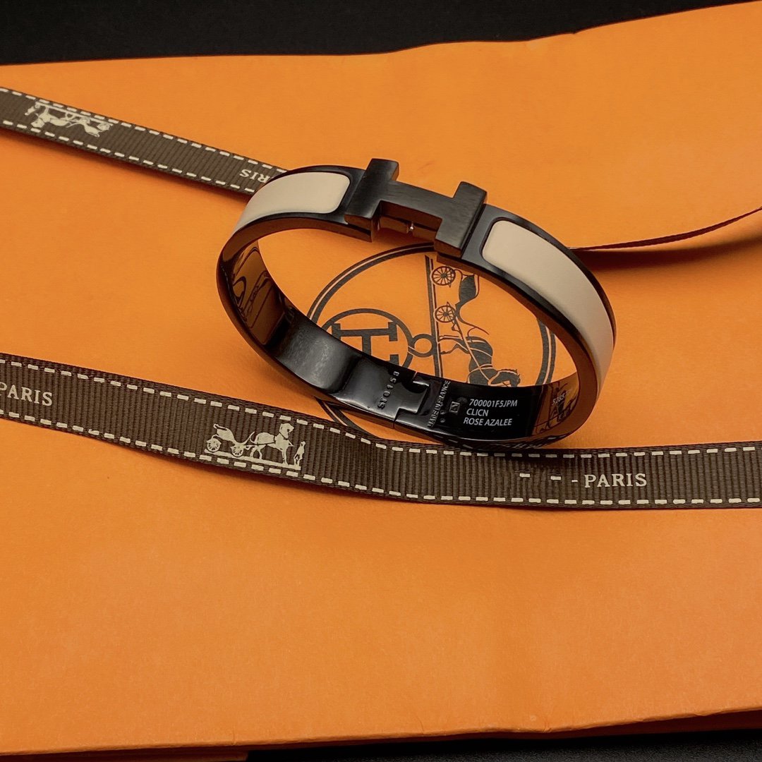 [AURORA]H BRACELET 12MM BLACK BEIGE CERAMIC