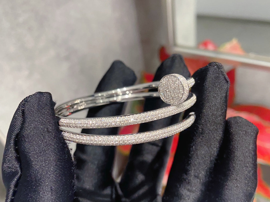 [AURORA]JUSTE BRACELET 3.5MM DOUBLE ROWS SILVER DIAMOND