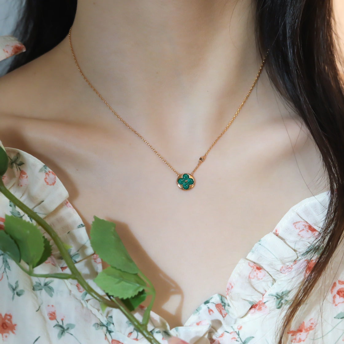 [AURORA]SUN PEDANT PINK GOLD 1 DIAMOND NECKLACE