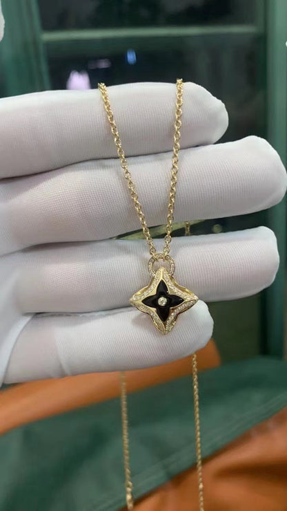 [AURORA]STERN ANHÄNGER ROTGOLD DIAMANT HALSKETTE