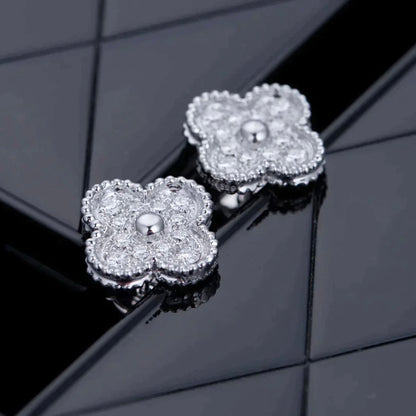 [basloveJW]CLOVER 1 MOTIFS DIAMOND OHRSTECKER SILBER