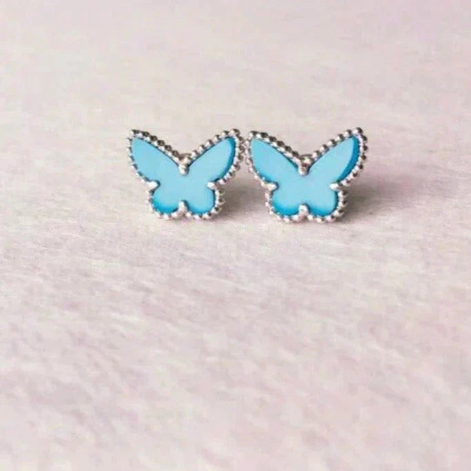 [basloveJW] SCHMETTERLING TÜRKIS OHRRINGE SILBER