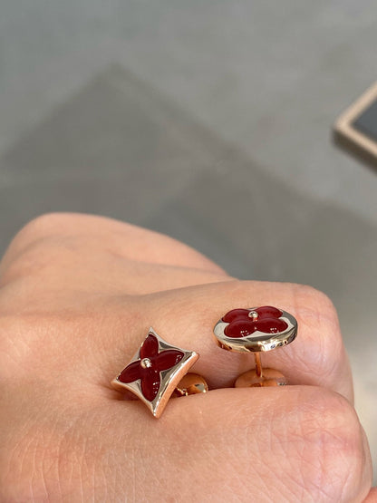[AURORA]スター＆サン ピンクゴールド カーネリアン スタッドピアス