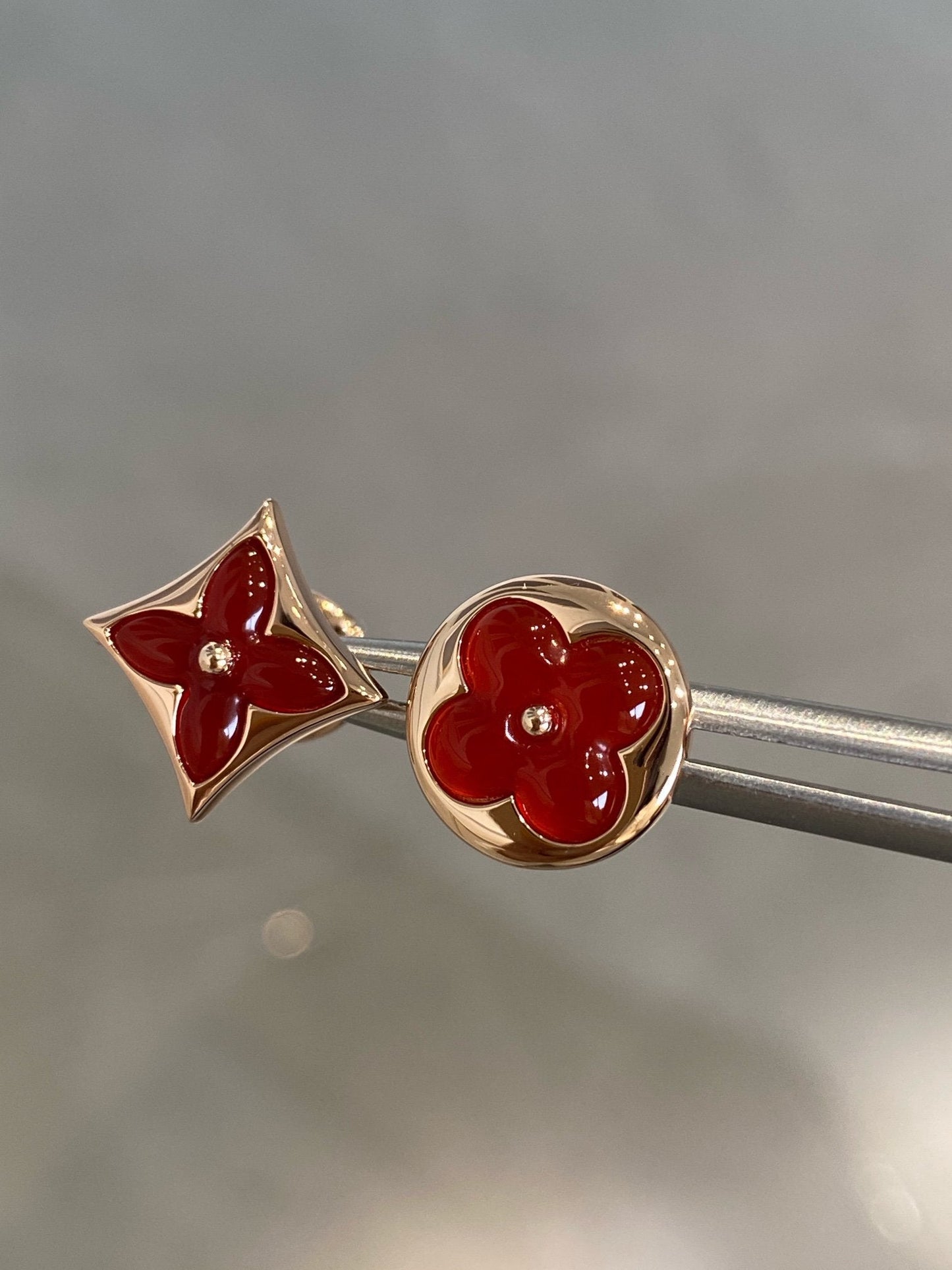 [AURORA]スター＆サン ピンクゴールド カーネリアン スタッドピアス