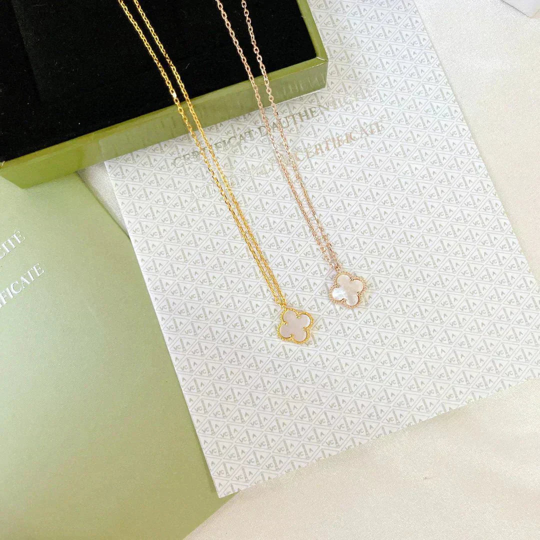 [AURORA]CLOVER MINI 9.5MM WHITE MOTHER-OF-PEARL NECKLACE