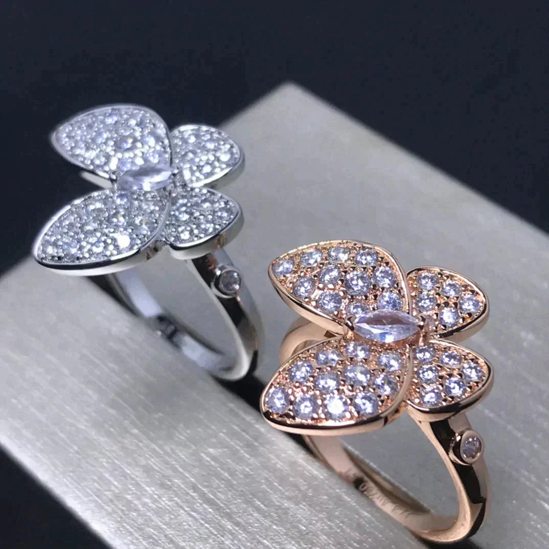 [basloveJW] SCHMETTERLINGSRING AUS ROTGOLD MIT DIAMANTEN