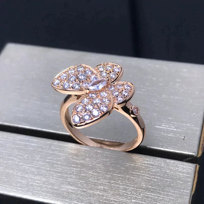 [basloveJW] SCHMETTERLINGSRING AUS ROTGOLD MIT DIAMANTEN