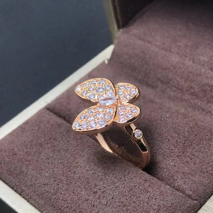 [basloveJW] SCHMETTERLINGSRING AUS ROTGOLD MIT DIAMANTEN