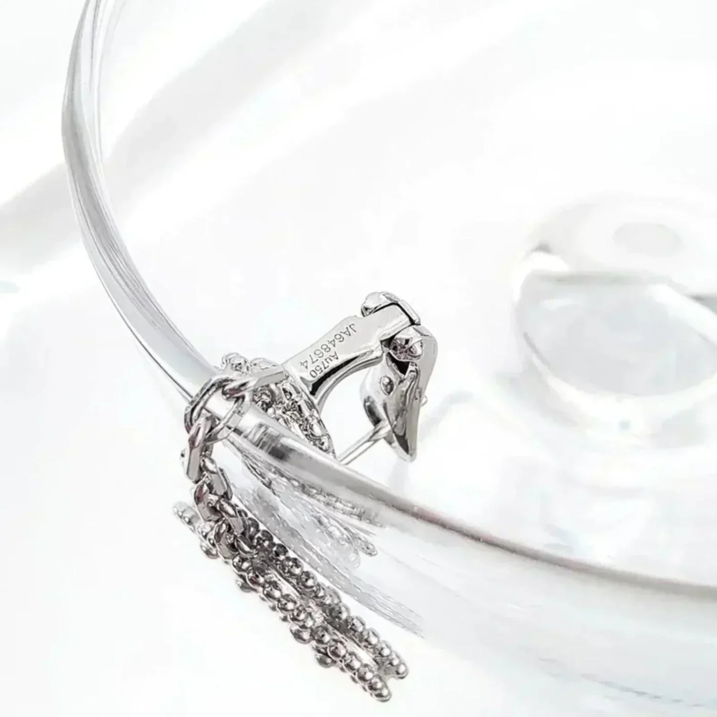 [basloveJW]CLOVER 2 MOTIFS DIAMOND ONYX OHRRINGE SILBER