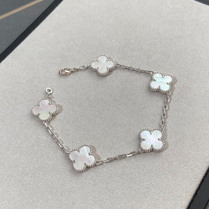 [AURORA]CLOVER SILVER MOP 5 MOTIF BRACELET