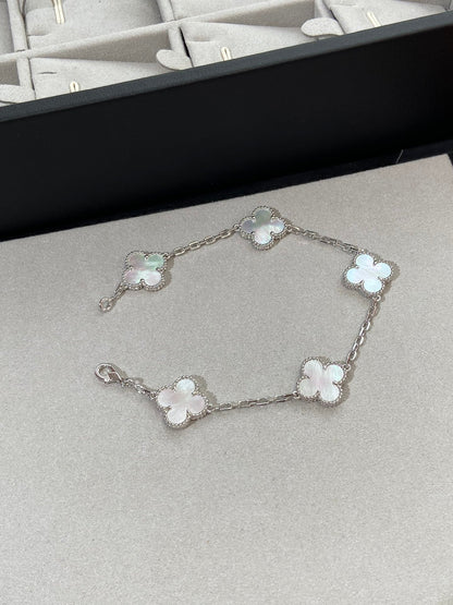 [AURORA]CLOVER SILVER MOP 5 MOTIF BRACELET