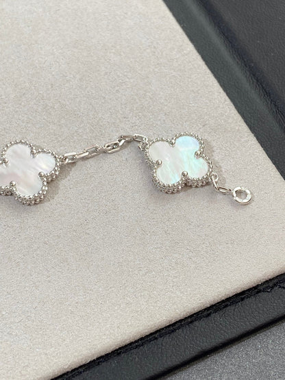 [AURORA]CLOVER SILVER MOP 5 MOTIF BRACELET