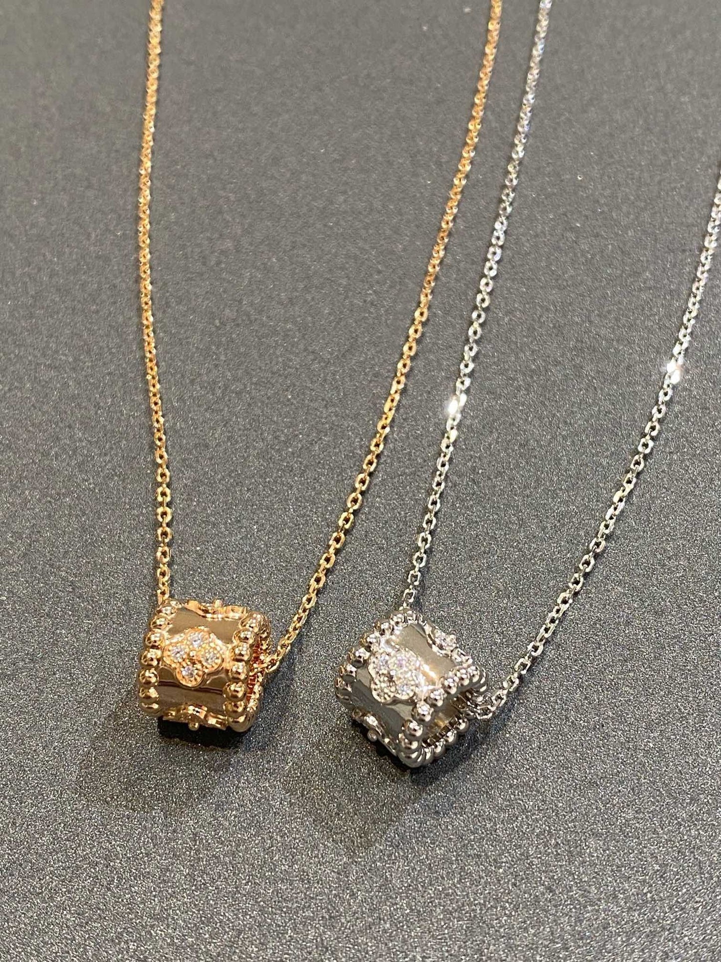 [basloveJW]PERLEE ANHÄNGER SILBER DIAMANT HALSKETTE 